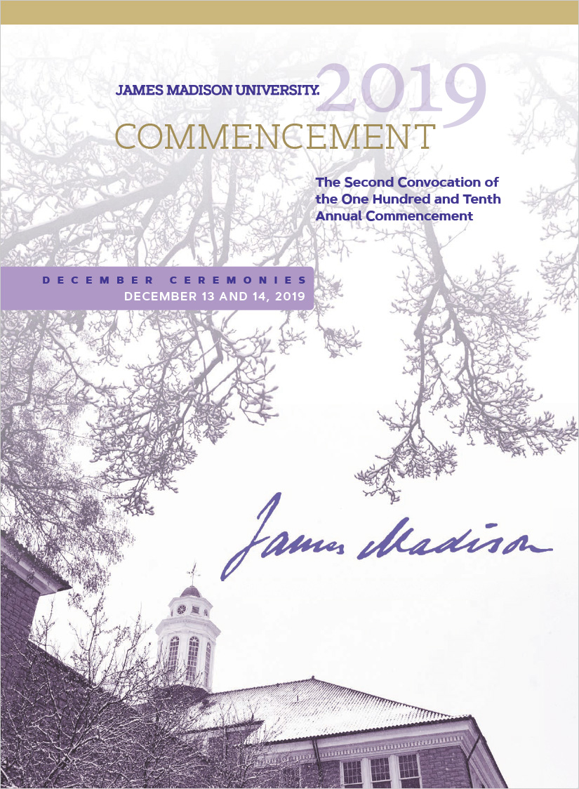 JMU December 2019 Commencement Program Cover