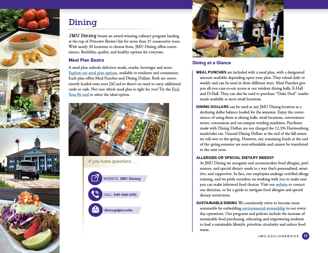 First Year One Book dining